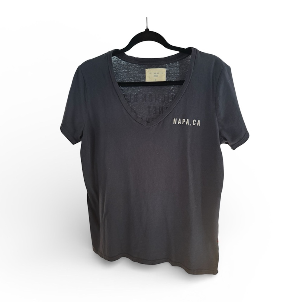 Navy Blue V-Neck Napa CA Wine T-Shirt